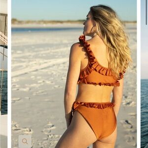 Summer of Spivey Frill high leg bikini bottom - sunset × 1
